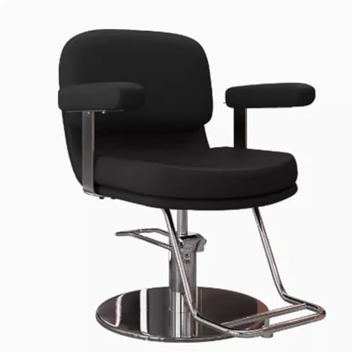 Llchaensc Professioneller Friseurstuhl Mit 360° Drehung Und Hydraulischer Pumpe, Barberstuhl Höhenverstellbar, Kapazität 150 Kg Frisörstuhl Für SPA Schönheit,Grau,H