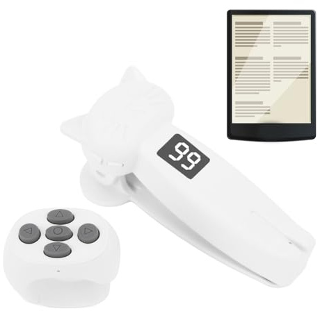 Fjärrkontroll Page Turner för for Bluetooth Page Turner Clicker för IOS/Android/Surfplattor Läsa Romaner, Snabbgilla, Ny Sidavändning (Vit)