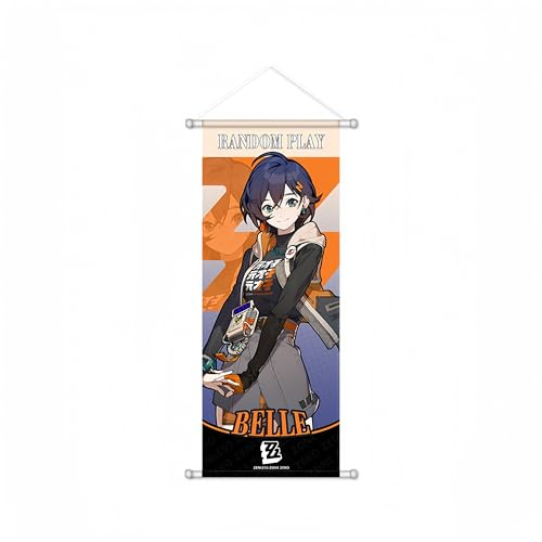 1 x Zenless Zone Zero Scroll-Poster, Wandbehang, geschmiedetes Tuch, Gemälde, Dekoration, Zimmer, Schlafzimmer für Fans (Stil 25)