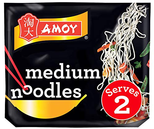 Amoy Straight to Wok Medium Noodles, 2 x 150g (Pack of 6)