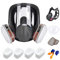 Maschera antigas con filtro, maschera antipolvere per polveri sottili, riutilizzabile, per graffiti, verniciatura, spruzzatura di colore, + 20 dischetti di cotone filtrabili, + tappi per le orecchie