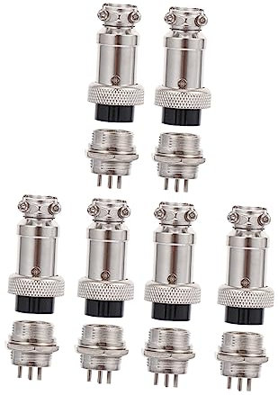 6 Pin Aviation Cable Connector 12pcs Set, Copper Plug Socket