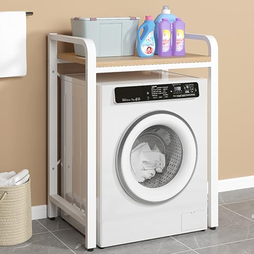 Scaffale Sopra Lavatrice,Lavatrice Scaffale,Mobile Porta Lavatrice E Asciugatrice,Mobile Colonna Lavatrice Asciugatrice,Supporto Asciugatrice Sopra Lavatrice,Per Bagno, Lavanderia(Brown,45.6in/116cm)
