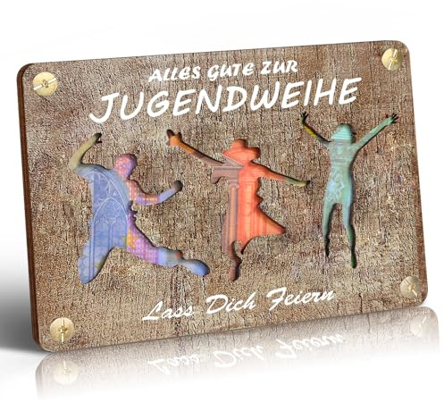 Frexpor Jugendweihe Geldgeschenke Holz im Kleinforma, Jugendweihe Geschenke Mädchen Junge, Geldgeschenke Verpackung,Jugendweihe, Konfirmation (Holz Maserung)