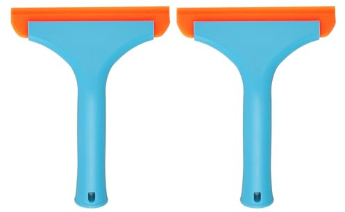 sourcing map 2pcs Squeegee 6 Inch Length Auto Water Blade Shower Squeegee with Non-Slip Handle for Windshield Window Cleaner Glass Door, Blue