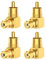 Lot de 4 Adaptateur 90 Degrés, Fiche RCA Angle Droit Mâle vers Femelle Plaqué Or, Connecteur RCA Coudé, Adaptateurs Audio Stéréo pour Connexion Vidéo et Audio (2 Rouges + 2 Noirs)