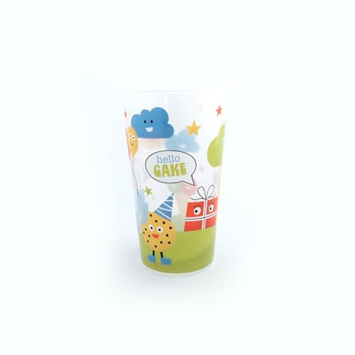 VelaHub, 20 Stück Plastic Mehrwegbecher, 300 ml bruchsichere Trinkbecher, für Getränkepartys und Events, mit Motiv - Kindergeburtstad