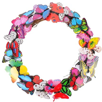 VICASKY Ghirlanda Farfalle Appesa Ghirlanda Artificiale Decorazione Primaverile Per Porte Farfalle Realistiche Colore Brillante Materiale Per Feste Matrimoni e Altre Occasioni