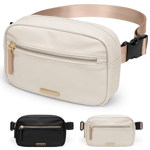 GOLF QUALITY Bauchtasche Damen Gürteltasche Herren, Sport Mode Hüfttaschen, Mode Brustbeutel Umhängetasche, Crossbody Bag Mit Verstellbarem Riemen Beige