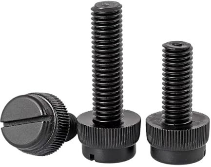 LYCCS 10 Stück Schwarze Nylon-Rändelschrauben PA66 Nylon-Kunststoff Rändelkopf Handdrehschraube Computerschrauben von Hand festziehen(M8x40)