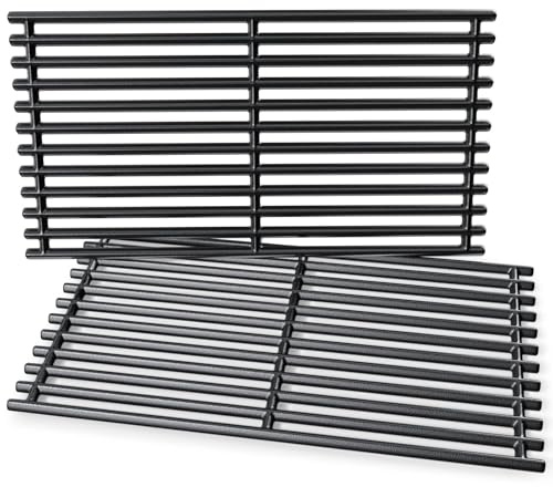 GFTIME 43,2 × 22,2cm Gusseisen Grillrost für Enders Boston 3, Enders Monroe 3 Pro, Barbecook Siesta 310, Landmann Triton 3/4, Charbroil Gas2Coal 330, Proficook PC-GG 1058/1059, 2 Stück