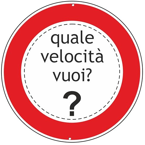 Pubblimania Cartello Velocità Massima Personalizzato segnaletica stradale, ideale anche per Compleanno alluminio rinforzato per esterno Ø 30