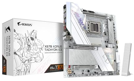 GIGABYTE X870 AORUS Tachyon Ice AM5 LGA 1718, E-ATX, DDR5, 3xM.2, PCIe 5.0, USB4 Type-C, WIFI7, 5GbE, D5 Bionic Corsa, AORUS AI Snatch
