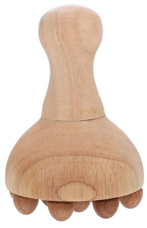 FONDOTIN Bâton de Massage Bois Perles pour Corps et Visage de Massage des Canaux Énergétiques Portable Outil de Stimulation Acupoints pour Soulagement Musculaire et Relaxation