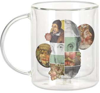 Fabulous Dubbelväggig glasmugg - Arcimboldo collage konstnär målning blommor frukter - kaffekopp och isolerad 330 ml hängande effekt mot buller, tryck i Frankrike