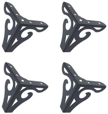LOORGVEL Gambe per Mobili in Ferro Nero 4 Pezzi Design Conico Triangolare, Eccellente Capacità di Carico e Prolungano la Vita dei Mobili per Arredamento Casa