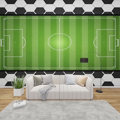 AevuCub Tapete Fußball, Fototapete Fußballstadion Schlafzimmer, Tapeten Vliestapete Fussball Wohnzimmer, Wandtapete Kinderzimmer Sport Wanddeko, Mustertapete Vlies 200 x 140 cm (B x H)