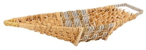 AUBRY GASPARD - Corbeille Bateau en Osier et Corde Naturel - 85X39X13-18 cm - avec Poignées Intégrées - Design Élégant et Pratique pour Rangement - Couleur Naturel - Taille 85X39X13-18