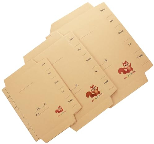 MINAOLULUS 30 Stück Buchumschläge aus Braunem Kraftpapier Selbstklebend in Drei Größen Schützend und Beschreibbar für Schulbücher und Notizhefte