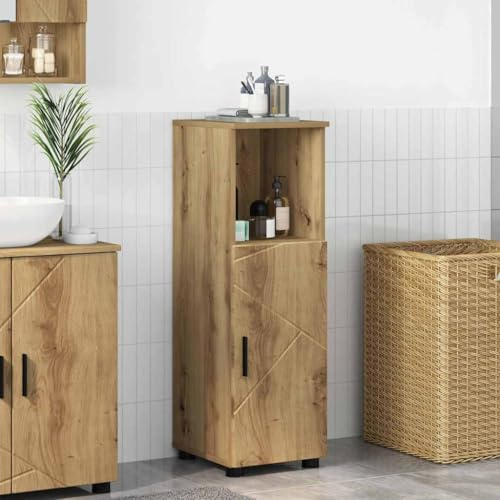 Lumanois Gabinete de Baño con Puerta Roble Artesanal 30 x 35 x 95 cm,Mobiliario,Tocadores,Tocadores de baño,13.86kg-883323