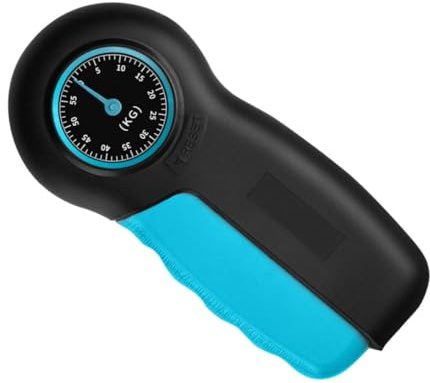 Dynamomètre 55kg en Main Abs à Numérique et Bleu Noir | Mesure de Force, pour Bras et Poignet, Adapté aux Sportifs et Athlètes