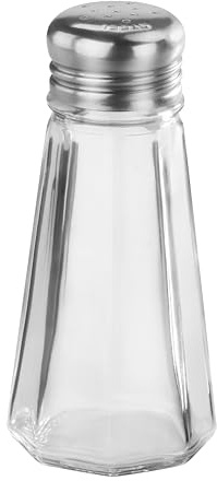 New Star Foodservice 531964 Glass Salt and Pepper Shaker with Stainless Steel Mushroom Top, 3-Ounce, Set of 12