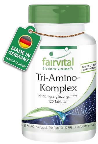 Fairvital | Tri-Amino-Complex - Complejo de Aminoácidos VEGANO - L-Arginina + Lisina + Ornitina - 120 Comprimidos - Calidad Alemana