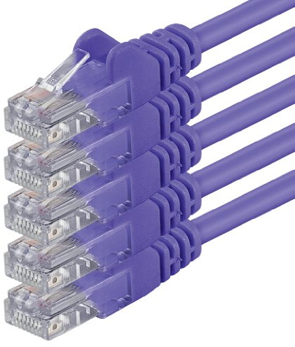 1aTTack.de 5x 10m Câble Réseau Cat6 Cat 6 - RJ45 Ethernet LAN DSL Routeur Modem - Violet