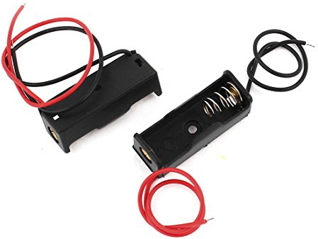 sourcing map 2pcs 12v 23a Fils Noir Élastique Ressort Clip Batterie Support