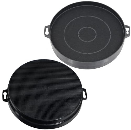 SPARES2GO S1 Type Carbon Charcoal Vent Filters for Baumatic Cooker Hood (Pack of 2, 210 x 32mm)