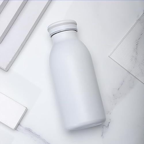 Insulated 350ml Milk Vacuum Cup Stainless Steel Cup Water Bottle Sports Travel Mug,350ml,White