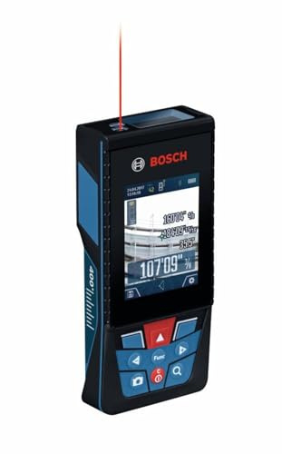 Bosch GLM400CL Blaze Outdoor Laser Measure with Camera, 400' | Real-time measurement, backlit color display, 1/16 in. accuracy, contractors, stable mounting, surveying, construction