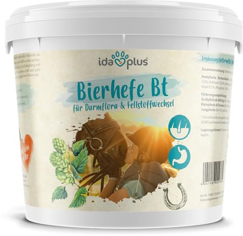 Ida Plus - Lievito di birra Bt – 6 kg – Integratore alimentare per cavalli e pony – per pelo lucido e pelle forte – supporta la digestione e la flora intestinale – ricco di vitamine del gruppo B,