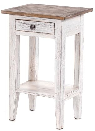 Table de téléphone Vintage PLANTA | 52x34 cm, Acajou | Tabouret de Fleur, Table d'entrée, Table d'appoint avec tiroir