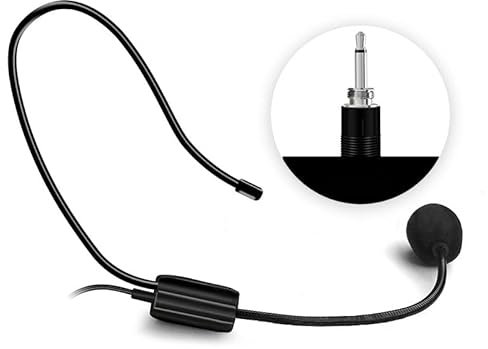 Microphone Headset, 3.5mm Wired Microphone Portable Head-mounted Speaker Noise Cancelling MIC with Comfortable Wearing