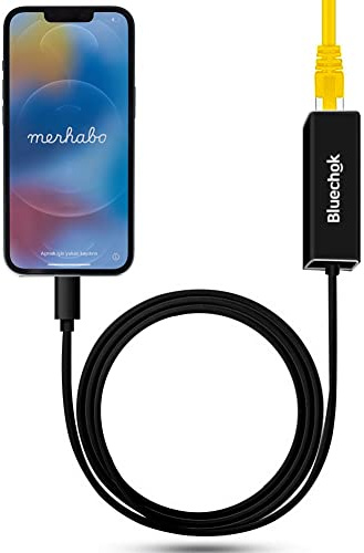 Lightning vers RJ45 Ethernet LAN Adaptateur réseau pour téléphone/tablette, adaptateur Ethernet téléphone, câble de 1 m, haute vitesse 10/100 Mbps, système requis iOS 10.0 ou plus.