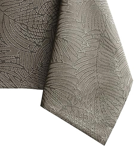 AmeliaHome 80x80 cm Tischdecke Tischtuch Tafeldecke Fleckschutz Gaia | Lotuseffekt Abwaschbar Wasserabweisend Ornament Cappuccino