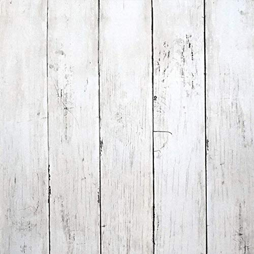 39.37 ft x17.7 in White Wood Peel and Stick Wallpaper White Wall Paper Removable Vintage Wood Plank Contact Paper Self Adhesive Decorative Wall Covering Vinyl Film Roll