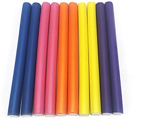 10 Piece Heatless Curls Hair Curlers No Heat Hair Rollers Flexible Foam Curlers Rods Hair Styling Curling Sticks for Hair Salon or DIY, Styling Hairdressing Rollers