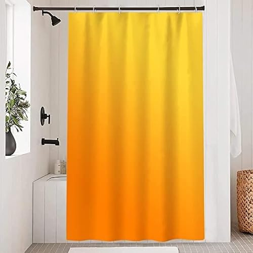 Uiiooazy Duschvorhang 120x180cm Anti Schimmel Gradient Orange Modern | Duschvorhang Herbst Gelb Wasserdicht Stoff Polyester Waschbar Bad Vorhang mit 8 Haken für Badezimmer Badewanne
