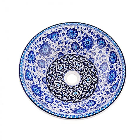 Beautiful Ceramic Sink, Turkish Unique washbasin, Hand painted Round washbasin, Lavabot, Italian ceramic gift, Bathroom Remodel, Guest Room