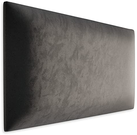 Muralo Panel acolchado de pared de terciopelo, panel acolchado de tela, para dormitorio, salón, cama, cabecero de cama, cojín lumbar, moderno y lujoso, panel acolchado (grafito, 60 cm x 40 cm)