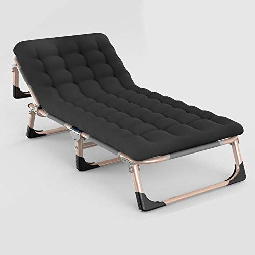Deck Chair Recliners, Folding Sun Loungers, Office Beach Loungers, Extra-Wide Terrace Loungers-Navy Blue + Crystal Velvet Cotton Pad Interesting Life