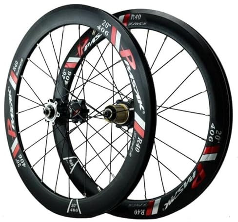ZECHAO Fahrradfront- und Hinterradsatz, 20in (406) / 22 (451) 24 Löcher Schnellspanner Doppelwandige Felgen Scheibenbremsrad for 08.09.10.11/12 Geschwindigkeit Wheelset (Color : Black hub, Size : 20