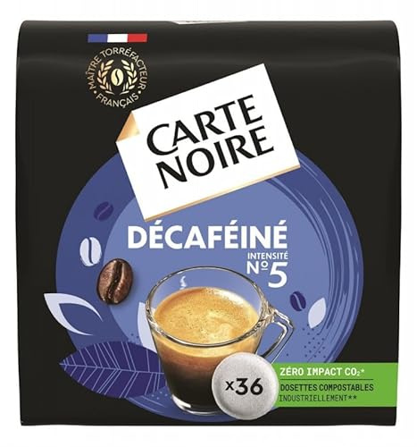 CARTE NOIRE Décaféiné N°5 Type Senséo, café en dosette - 250g de saveur intense et corsée, sans caféine - Dosettes et capsules. - Le Lot De 3