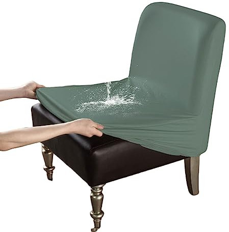 GUYIRT Wasserdicht PU Leder Onhe Armlehnen Sesselhusse, 2er-Pack Armloser Akzent Stuhlbezug, Schonbezug Für Living Room Hotel-Grün-2 Stücke