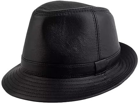 Premium Leder Fedora Trilby Hut Unisex Panamahut Herren Damen