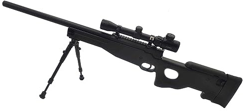 Saigo Defense Airsoft-Gewehr Sniper M59P / Material: hochfester Kunststoff und Metall/Manuelles Nachladen (0,5 Joule) / Farbe: Schwarz