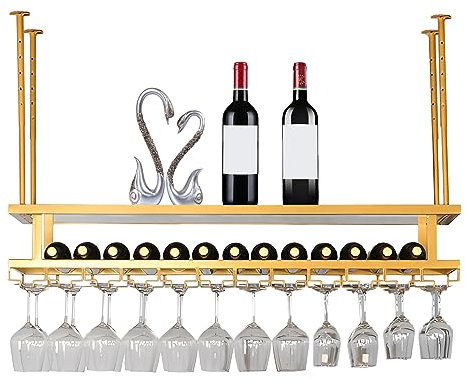 LIGUOYI Stielgläserregal, Umgekehrter Weinglashalter Höhe Und Breite Verstellbar, Weinglashalter Regal Robust Und Langlebig 60~200CM Aufbewahrung Aufhängen Glashalter, Verwendet In Der Bar Küche