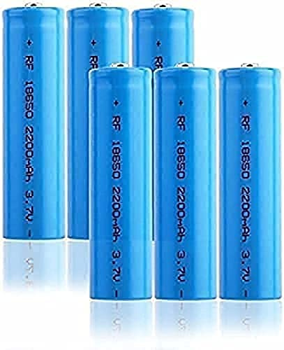 Batteria Ricaricabile Ad Alta Capacità 2200mAh Batteria Agli Ioni Di Litio Da 3,7 V Ad Alta Capacità Icr 1200 Lunga Durata Per Torcia A LED,6 Pz